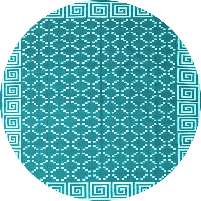 Round Machine Washable Abstract Light Blue Contemporary Rug, wshcon2392lblu