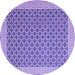 Round Machine Washable Abstract Purple Contemporary Area Rugs, wshcon2392pur