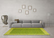 Machine Washable Abstract Yellow Contemporary Rug in a Living Room, wshcon2392yw