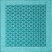 Square Machine Washable Abstract Light Blue Contemporary Rug, wshcon2392lblu