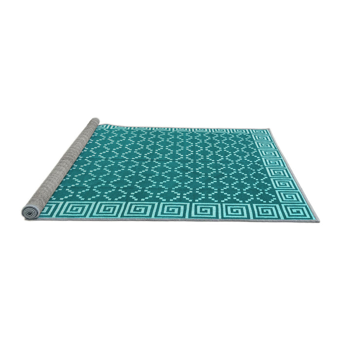 Sideview of Machine Washable Abstract Light Blue Contemporary Rug, wshcon2392lblu