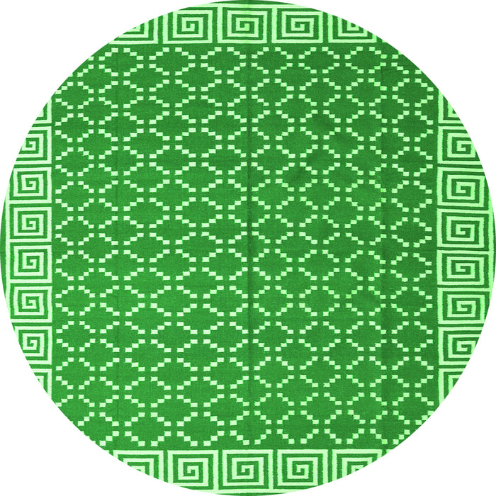 Square Abstract Green Contemporary Rug, con2392grn