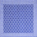 Square Abstract Blue Contemporary Rug, con2392blu