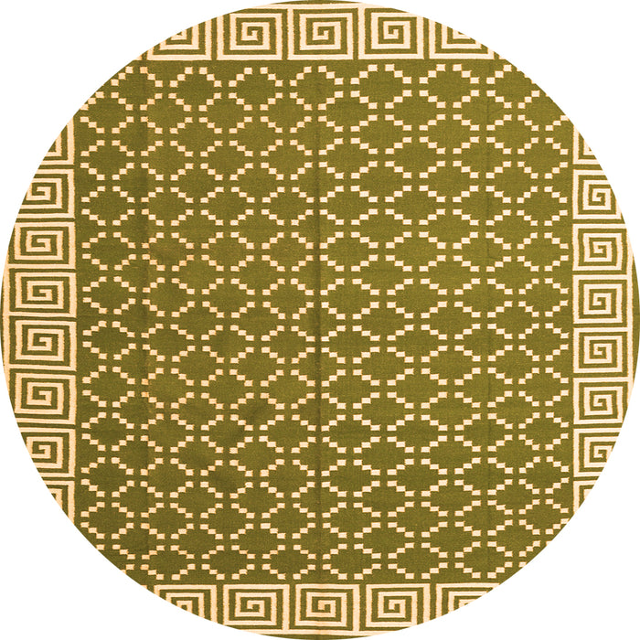 Square Abstract Orange Contemporary Rug, con2392org
