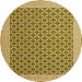 Square Abstract Orange Contemporary Rug, con2392org