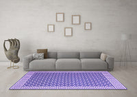 Machine Washable Abstract Purple Contemporary Rug, wshcon2392pur