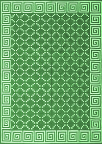 Abstract Emerald Green Contemporary Rug, con2392emgrn