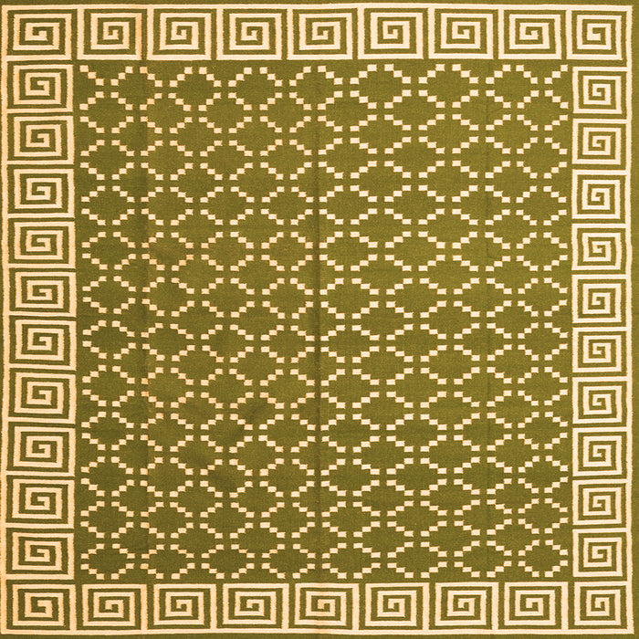 Serging Thickness of Abstract Orange Contemporary Rug, con2392org