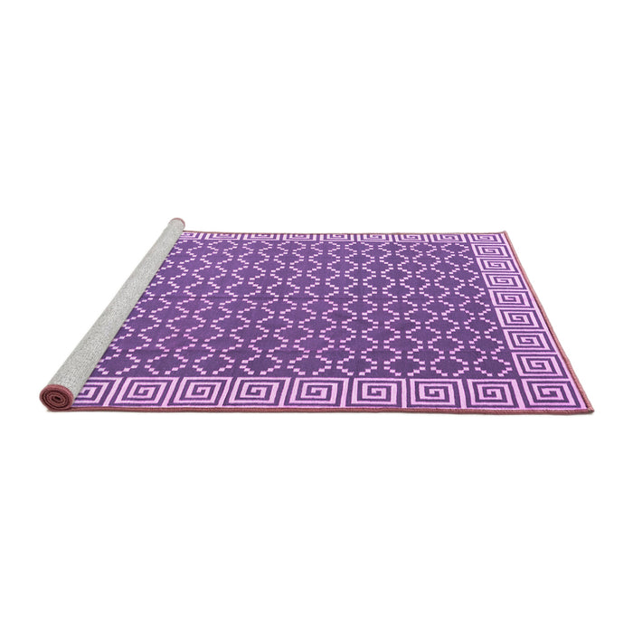 Sideview of Machine Washable Abstract Pink Contemporary Rug, wshcon2392pnk