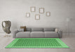 Machine Washable Abstract Emerald Green Contemporary Area Rugs in a Living Room,, wshcon2392emgrn