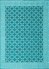 Abstract Light Blue Contemporary Rug, con2392lblu