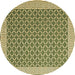Round Abstract Brown Contemporary Rug, con2392brn