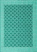 Machine Washable Abstract Turquoise Contemporary Area Rugs, wshcon2392turq