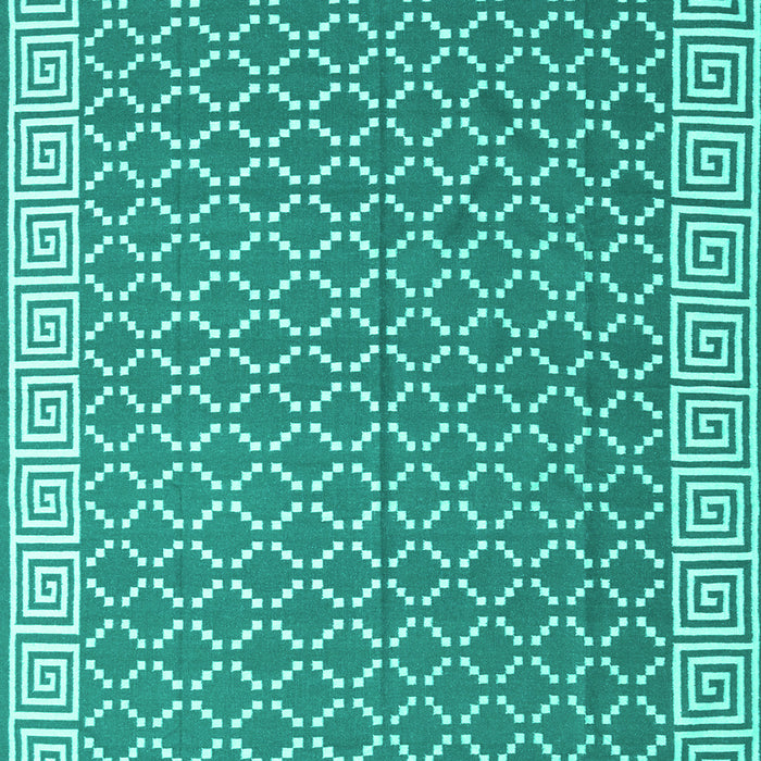 Machine Washable Abstract Turquoise Contemporary Area Rugs, wshcon2392turq