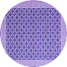 Round Abstract Purple Contemporary Rug, con2392pur