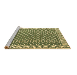Sideview of Machine Washable Abstract Brown Contemporary Rug, wshcon2392brn