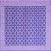 Square Machine Washable Abstract Purple Contemporary Area Rugs, wshcon2392pur