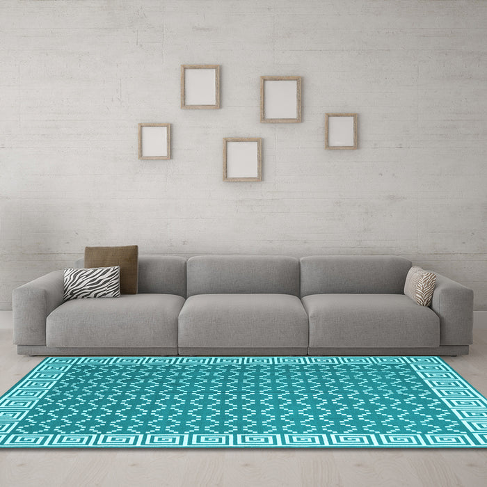 Machine Washable Abstract Light Blue Contemporary Rug in a Living Room, wshcon2392lblu