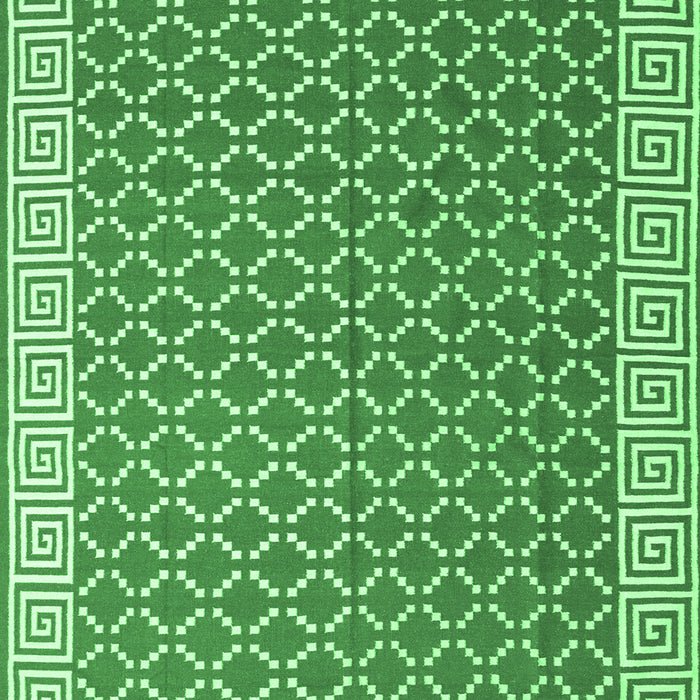 Machine Washable Abstract Emerald Green Contemporary Area Rugs, wshcon2392emgrn