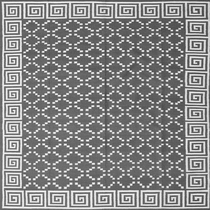 Round Machine Washable Abstract Gray Contemporary Rug, wshcon2392gry