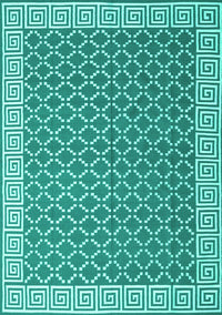 Abstract Turquoise Contemporary Rug, con2392turq