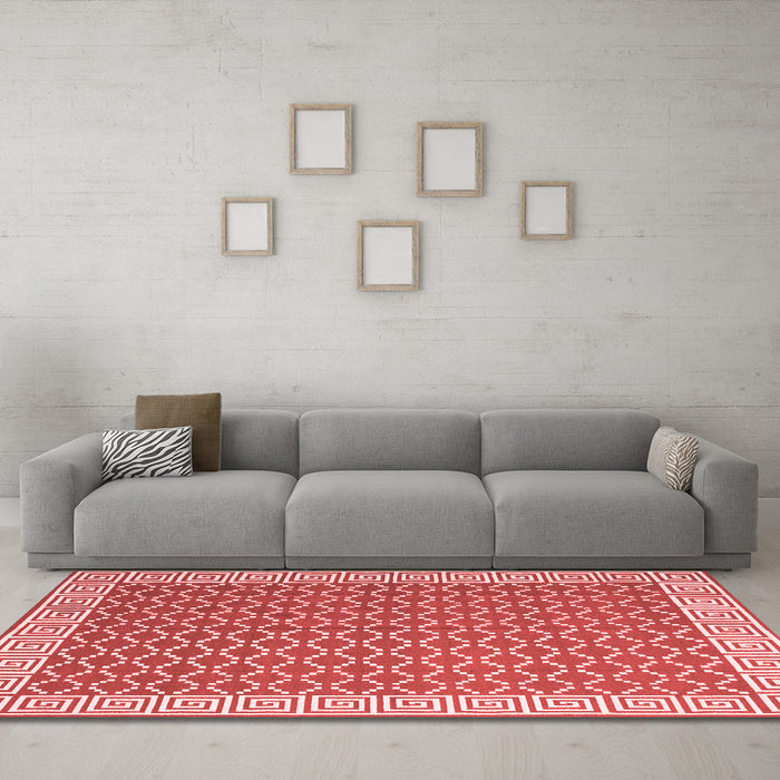 Contemporary Red Washable Rugs