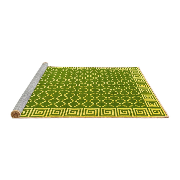Sideview of Machine Washable Abstract Yellow Contemporary Rug, wshcon2392yw