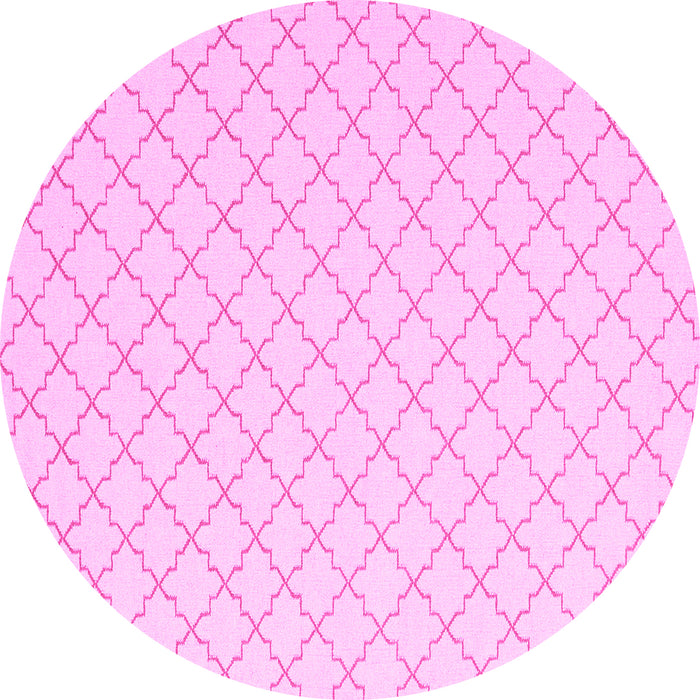 Round Machine Washable Terrilis Pink Contemporary Rug, wshcon2393pnk