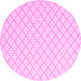 Round Machine Washable Terrilis Pink Contemporary Rug, wshcon2393pnk