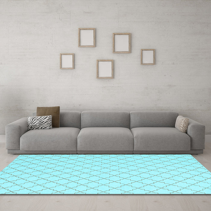 Machine Washable Terrilis Light Blue Contemporary Rug in a Living Room, wshcon2393lblu
