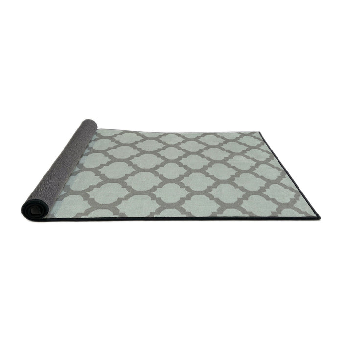 Thickness of Contemporary Silver Gray Trellis Rug, con2394
