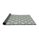 Thickness of Contemporary Silver Gray Trellis Rug, con2394