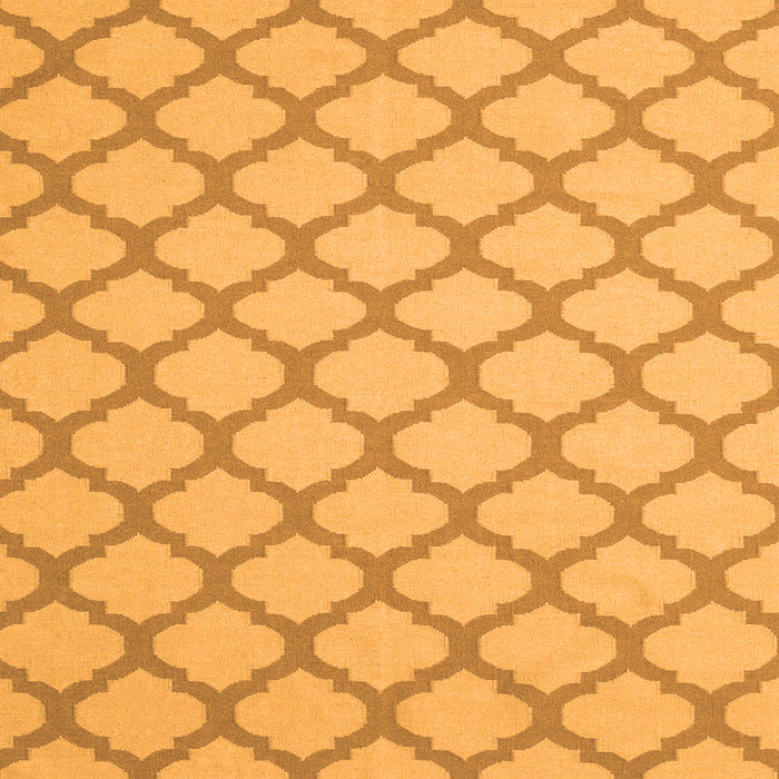 Round Machine Washable Trellis Orange Modern Area Rugs, wshcon2394org