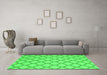 Machine Washable Trellis Green Modern Area Rugs in a Living Room,, wshcon2394grn