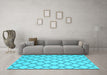 Machine Washable Trellis Light Blue Modern Rug in a Living Room, wshcon2394lblu