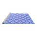 Sideview of Machine Washable Trellis Blue Modern Rug, wshcon2394blu