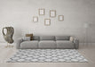 Machine Washable Trellis Gray Modern Rug in a Living Room,, wshcon2394gry