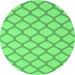 Round Trellis Emerald Green Modern Rug, con2394emgrn