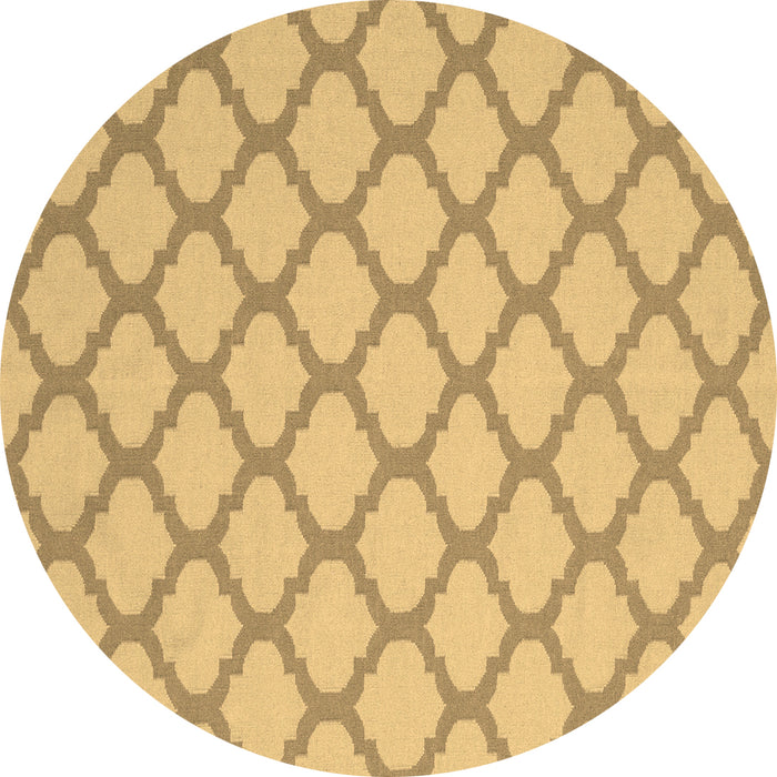 Round Machine Washable Trellis Brown Modern Rug, wshcon2394brn