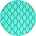 Round Trellis Turquoise Modern Rug, con2394turq