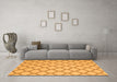 Machine Washable Trellis Orange Modern Area Rugs in a Living Room, wshcon2394org