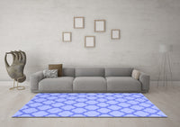 Machine Washable Trellis Blue Modern Rug, wshcon2394blu