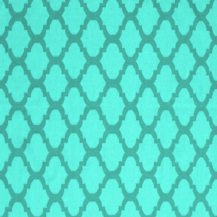 Square Machine Washable Trellis Turquoise Modern Area Rugs, wshcon2394turq