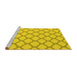 Sideview of Machine Washable Trellis Yellow Modern Rug, wshcon2394yw