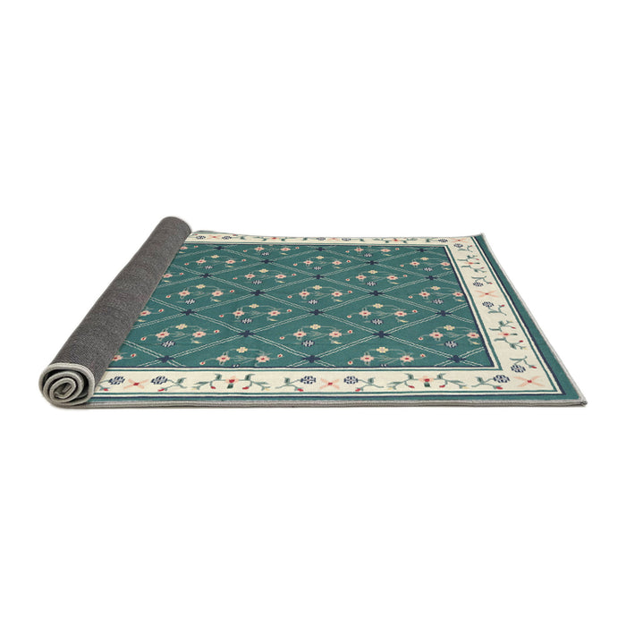 Thickness of Contemporary Greenish Blue Green Modern Rug, con2395