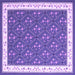 Square Machine Washable Abstract Purple Contemporary Area Rugs, wshcon2395pur