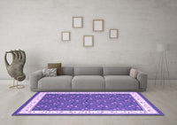 Machine Washable Abstract Purple Contemporary Rug, wshcon2395pur