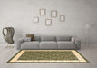 Machine Washable Abstract Brown Contemporary Rug in a Living Room,, wshcon2395brn