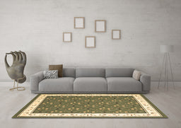 Machine Washable Abstract Brown Contemporary Rug in a Living Room,, wshcon2395brn