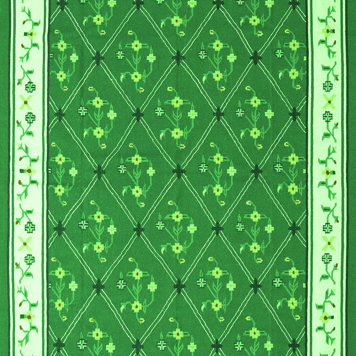 Serging Thickness of Machine Washable Abstract Green Contemporary Area Rugs, wshcon2395grn